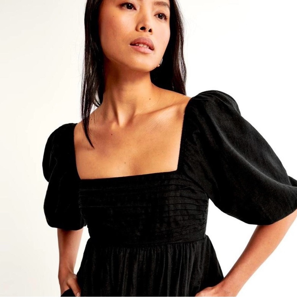 Abercrombie & Fitch | Emerson rushed puff sleeve poplin mini dress - Picture 2 of 10